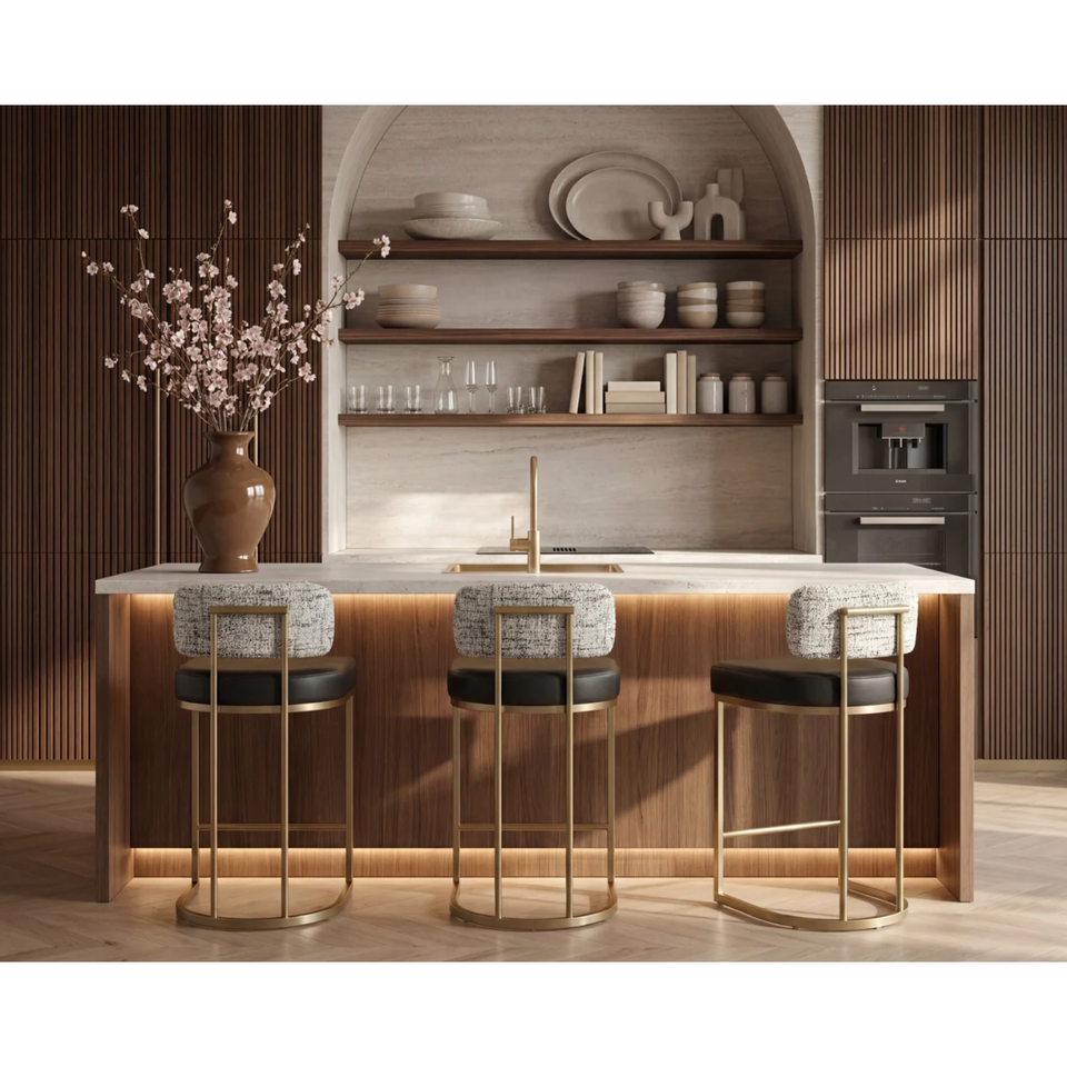 Larissa Bravo Black / Halton Birch Counter Stool, view 2