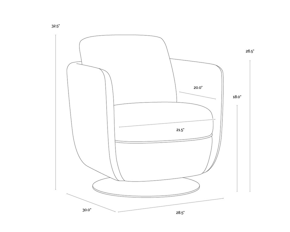 Gilley Swivel Bergen Navy Lounge Chair