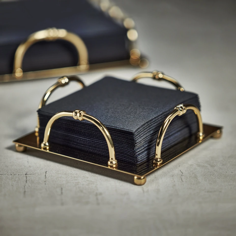 Azalea Gold Cocktail Napkin Holder - Holder Detail | Bone & Brass