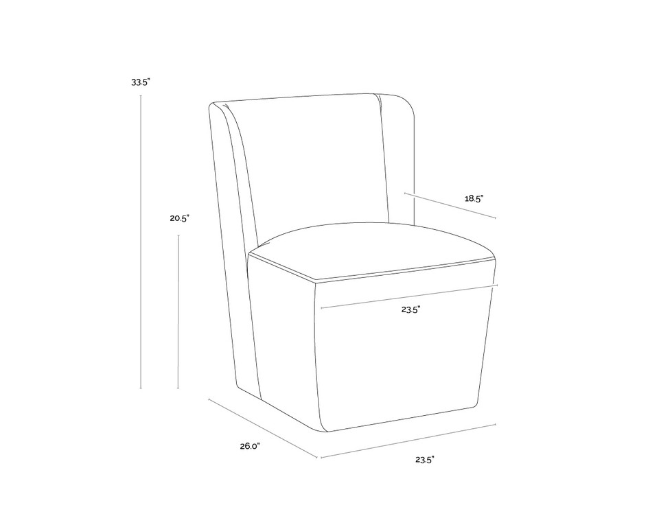 Amita Wheeled Piccolo Pebble Dining Chair