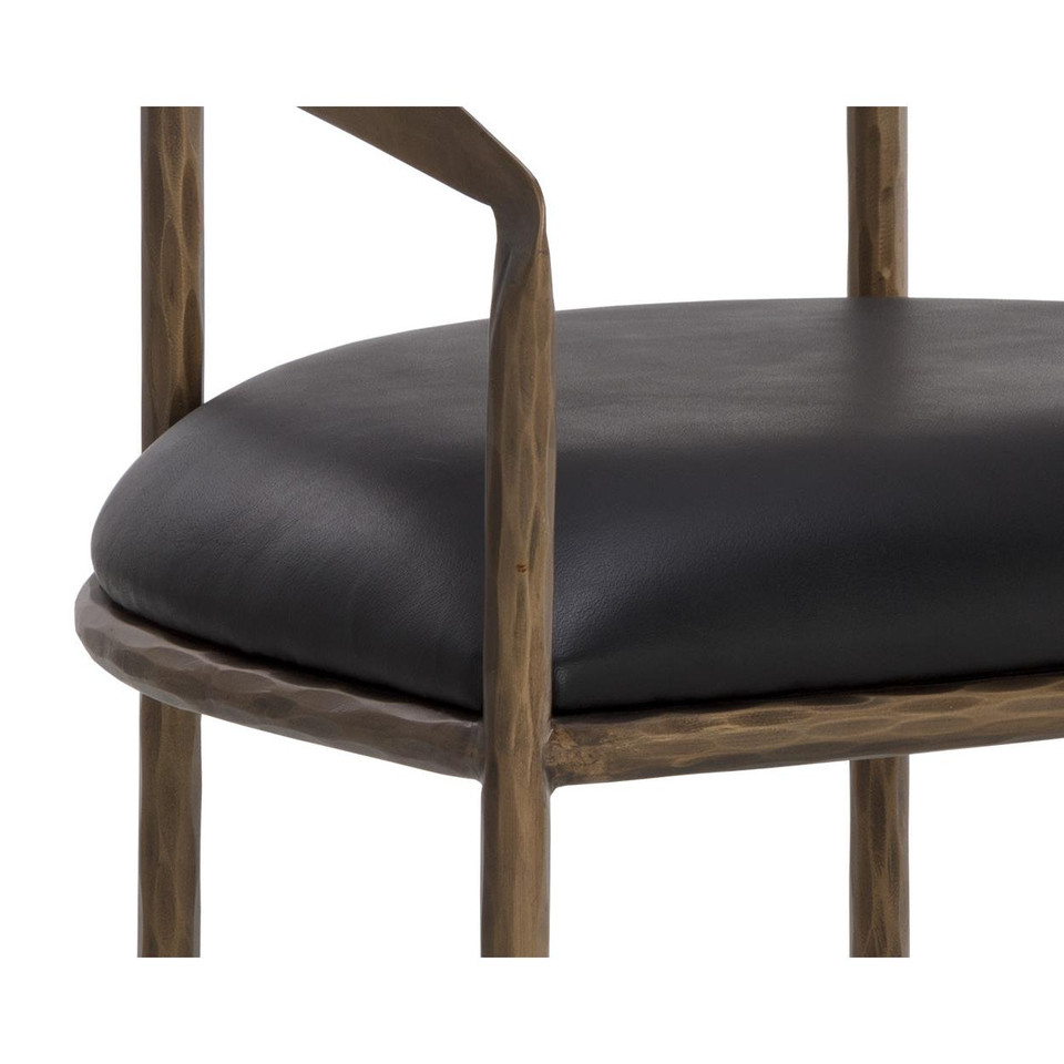 Zanatta Dining Charcoal Black Leather Armchair