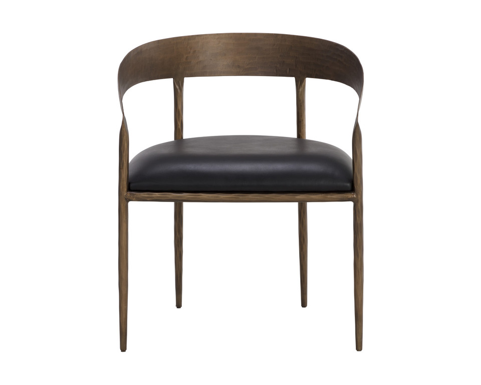 Zanatta Dining Charcoal Black Leather Armchair