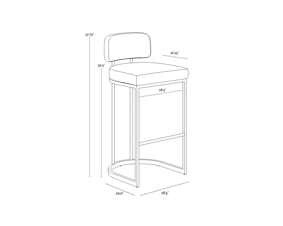 Larissa Barstool Napa Cognac / Rhea Light Barley