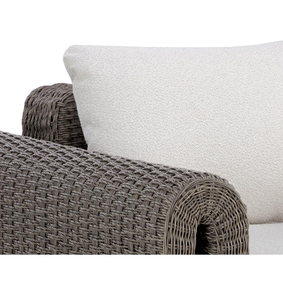 Tibi Charcoal Grey Handwoven Wicker Outdoor Lounge Chair, view 7