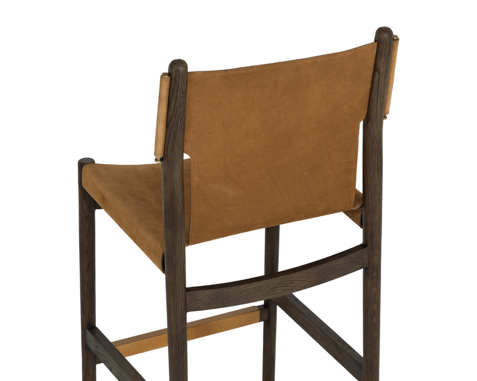 Argus Barstool Nubuck Caramel Leather