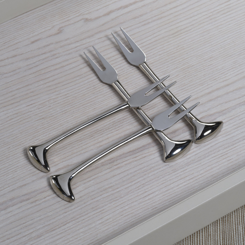 Sable 4-Piece Set Cheese & Cocktail Forks - Flatware Detail | Bone & Brass