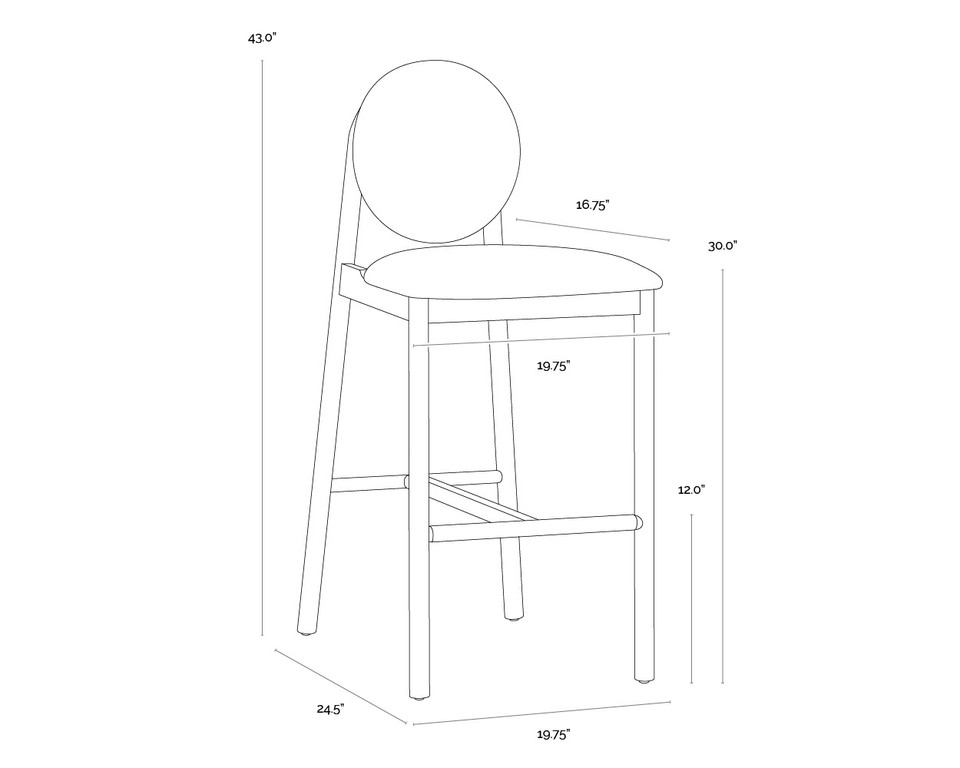 Orabell Barstool Bravo Black / Abbington Black