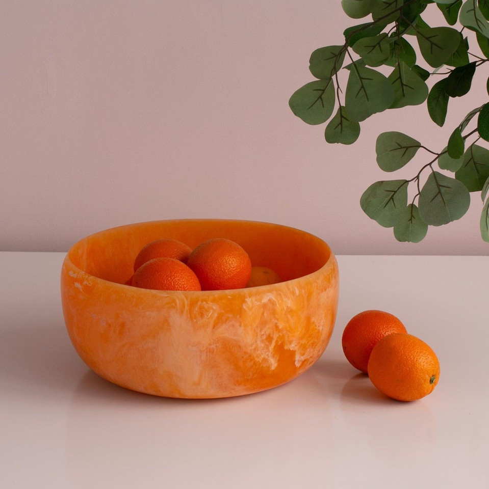 Resin Sorbet Large Round Bowl Tangerine, view 6