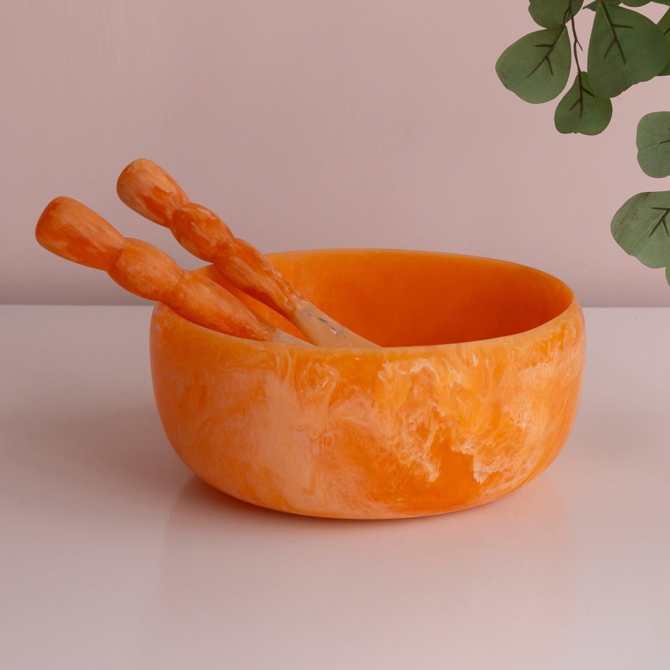 Resin Sorbet Large Round Bowl Tangerine, view 7