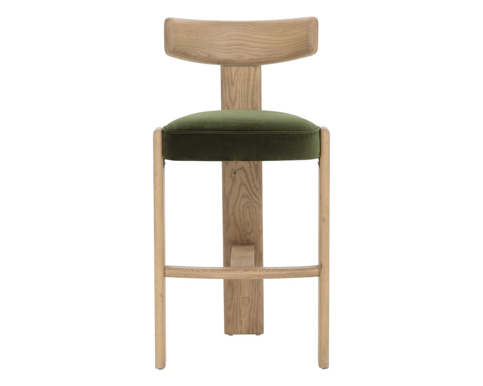 Horton Barstool Rustic Oak - Forest Green