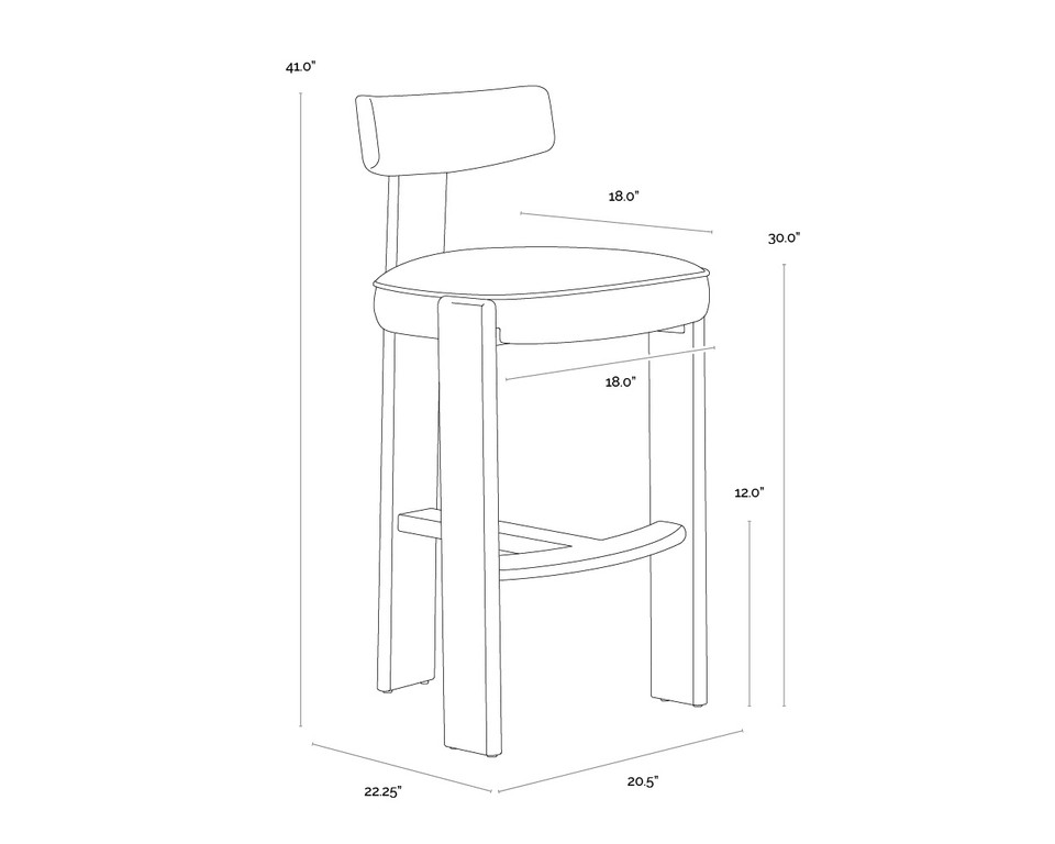 Horton Barstool Rustic Oak - Forest Green