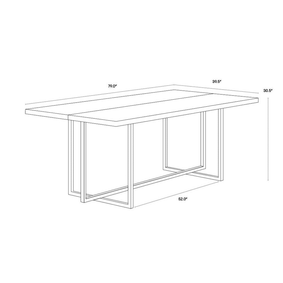 Jade Antique Brass - Dark Mango - 79" Dining Table, view 3