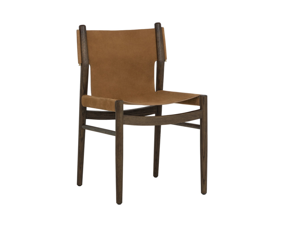 Argus Nubuck Caramel Leather Dining Chair