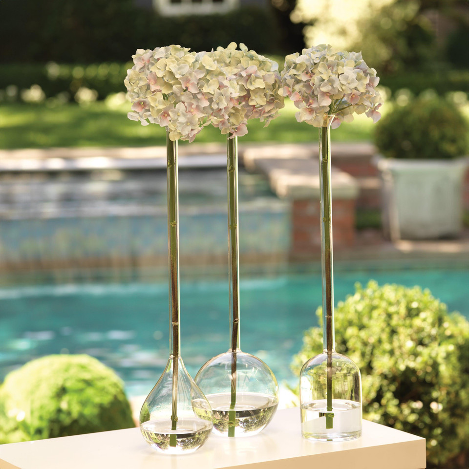 Finchem Long Neck Ball Glass Vase - Vase Detail | Bone & Brass