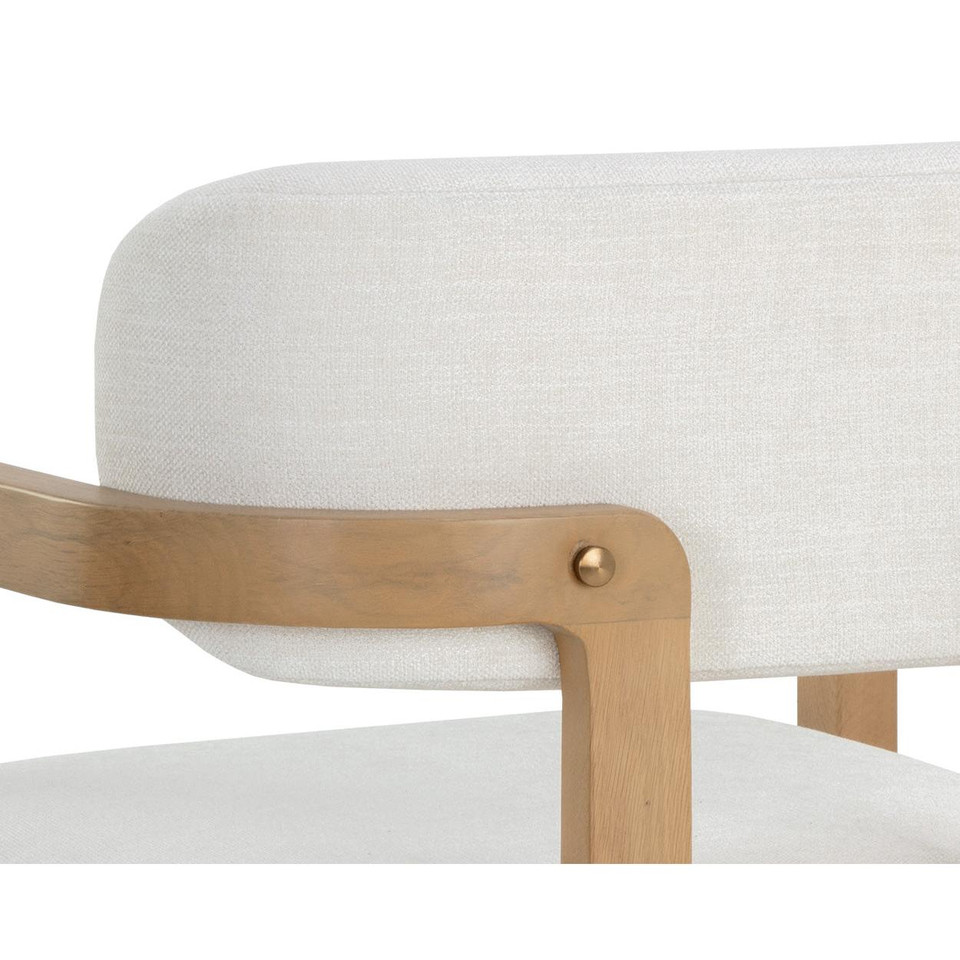 Madrone Dining Rustic Oak - Heather Ivory Tweed Armchair, view 6