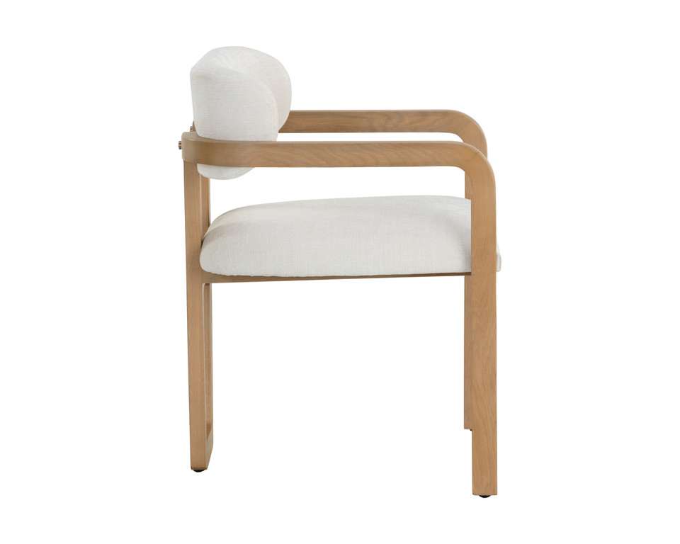 Madrone Dining Rustic Oak - Heather Ivory Tweed Armchair