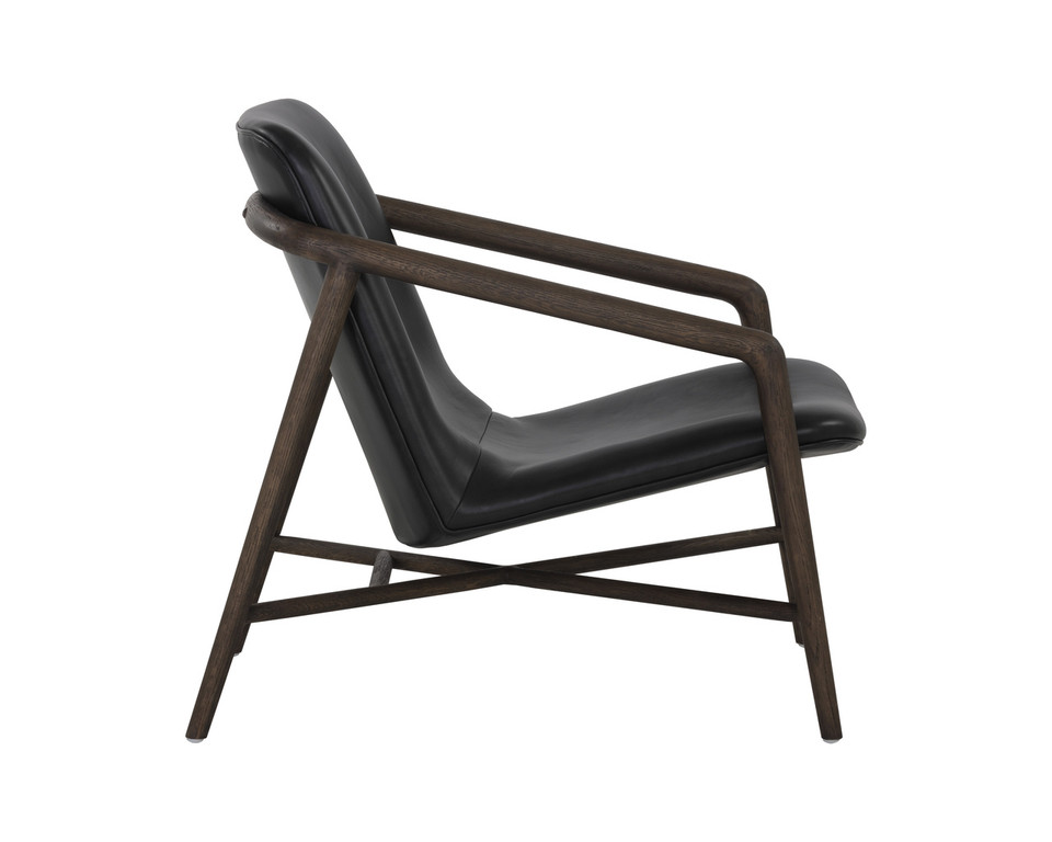 Cinelli Distressed Brown - Brentwood Charcoal Leather Lounge Chair