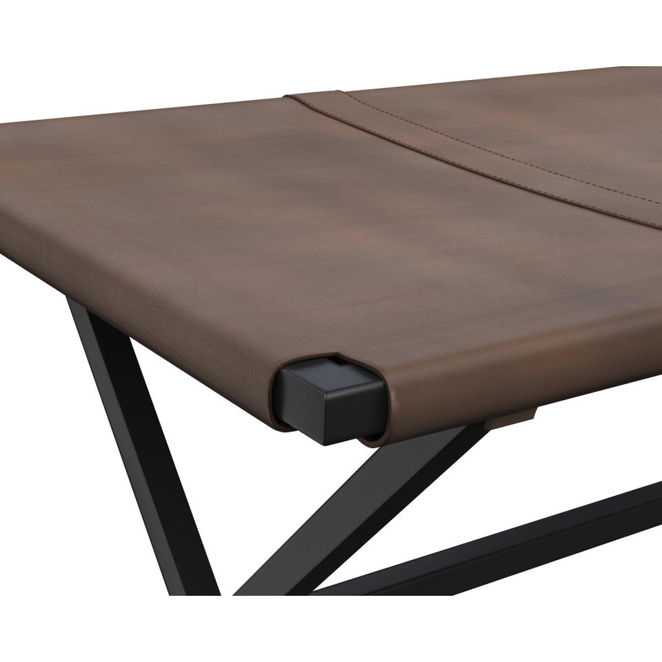 Elon Vintage Cognac Leather Bench, view 8