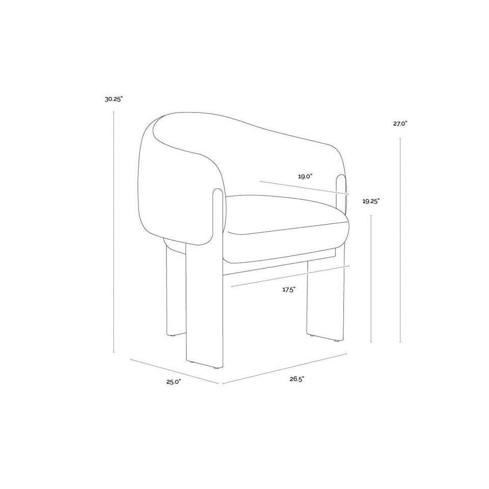 Trine Dining Rustic Oak - Dove Cream Armchair, view 2