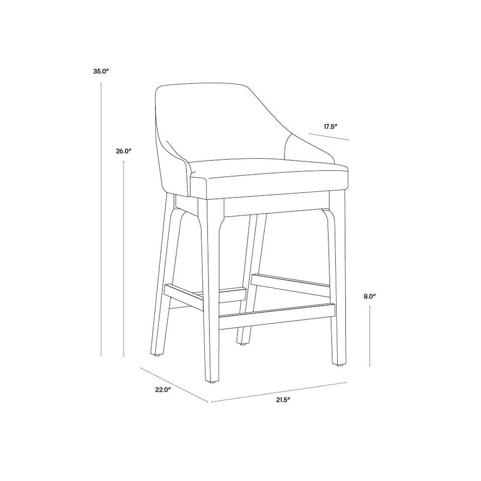 Kace Bravo Cream Counter Stool, view 4