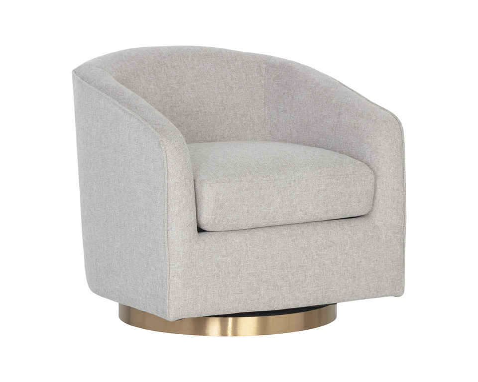 Hazel Swivel Gold - Belfast Heather Grey Lounge Chair