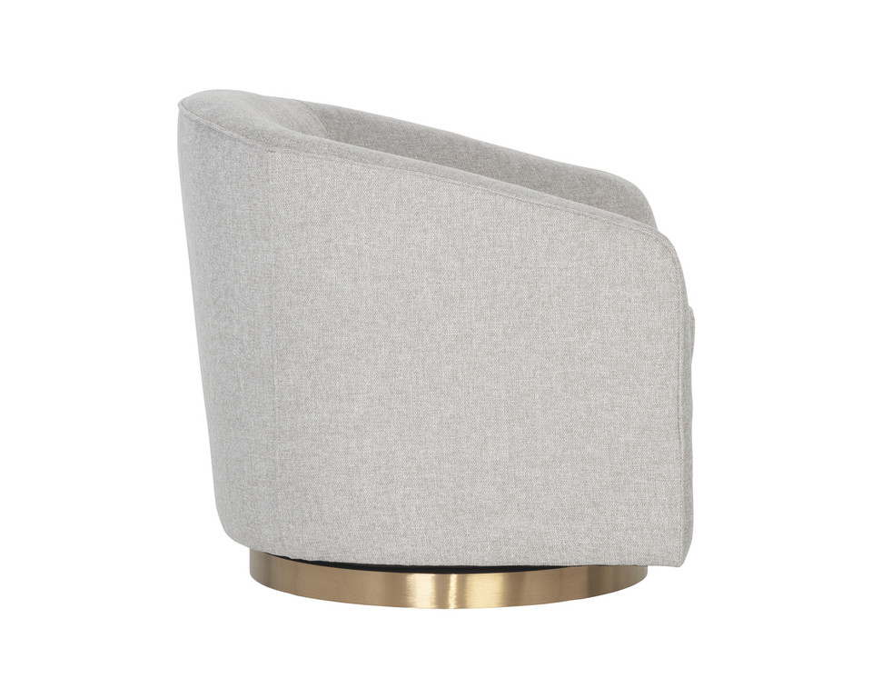 Hazel Swivel Gold - Belfast Heather Grey Lounge Chair