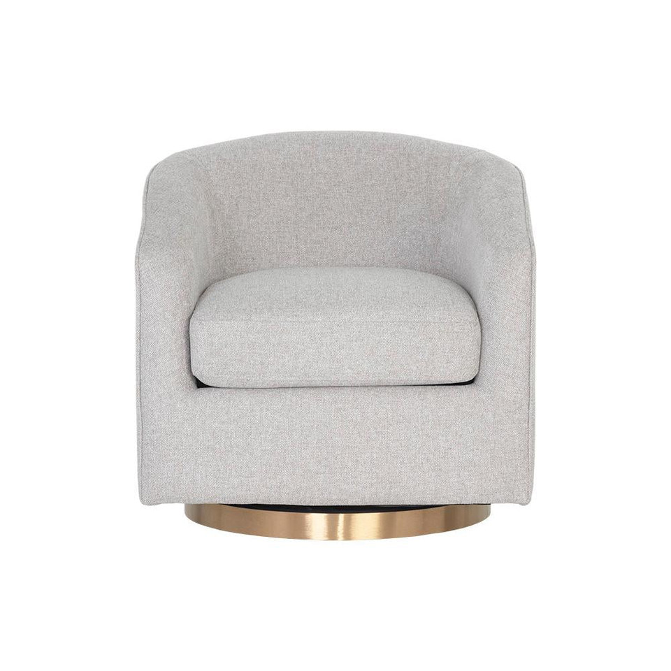 Hazel Swivel Gold - Belfast Heather Grey Lounge Chair