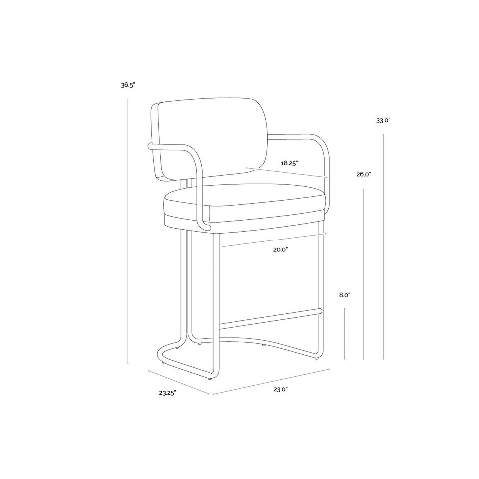 Jalen Milliken Cognac Counter Stool