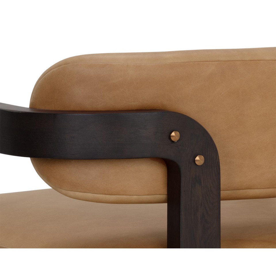 Madrone Brown - Ludlow Sesame Leather Lounge Chair, view 5