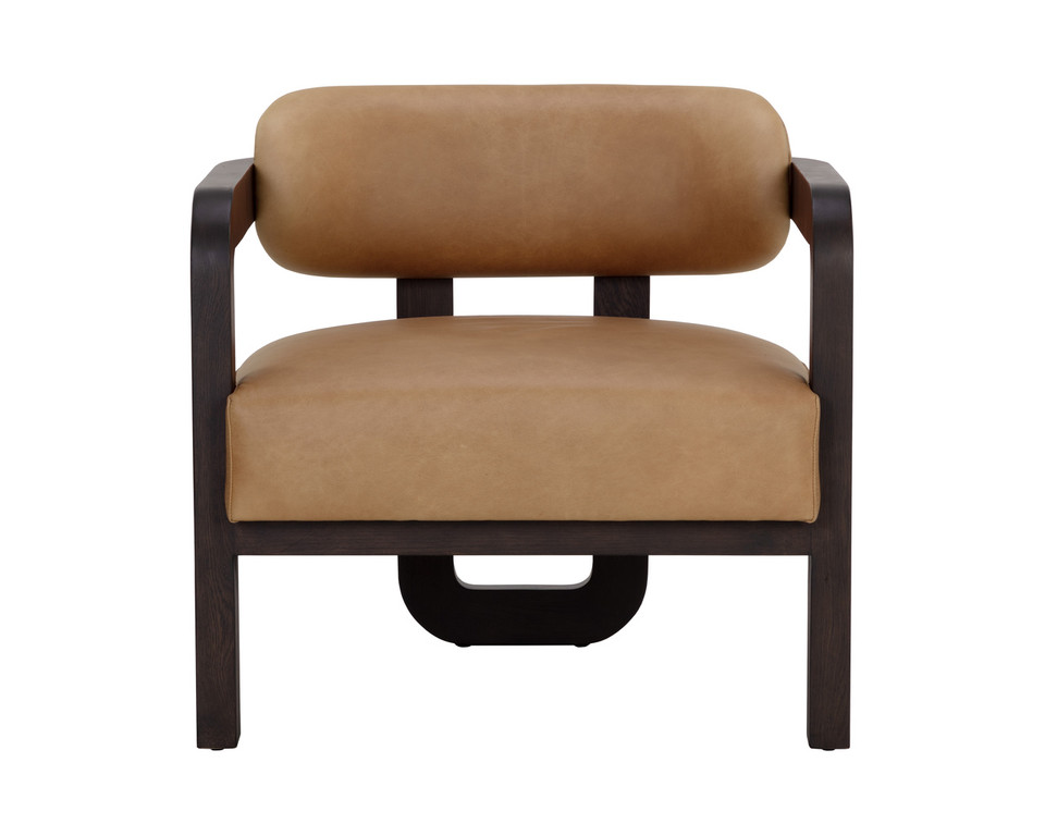 Madrone Brown - Ludlow Sesame Leather Lounge Chair