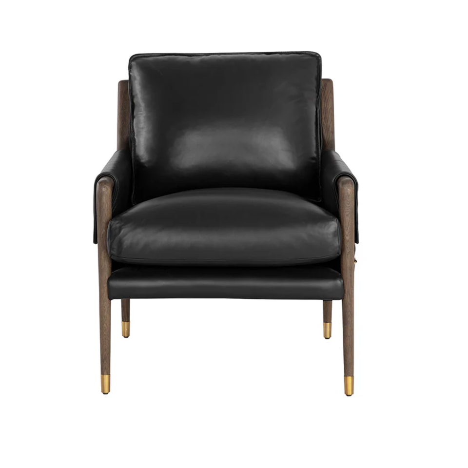 Mauti Distressed Brown - Cortina Black Leather Armchair, view 4