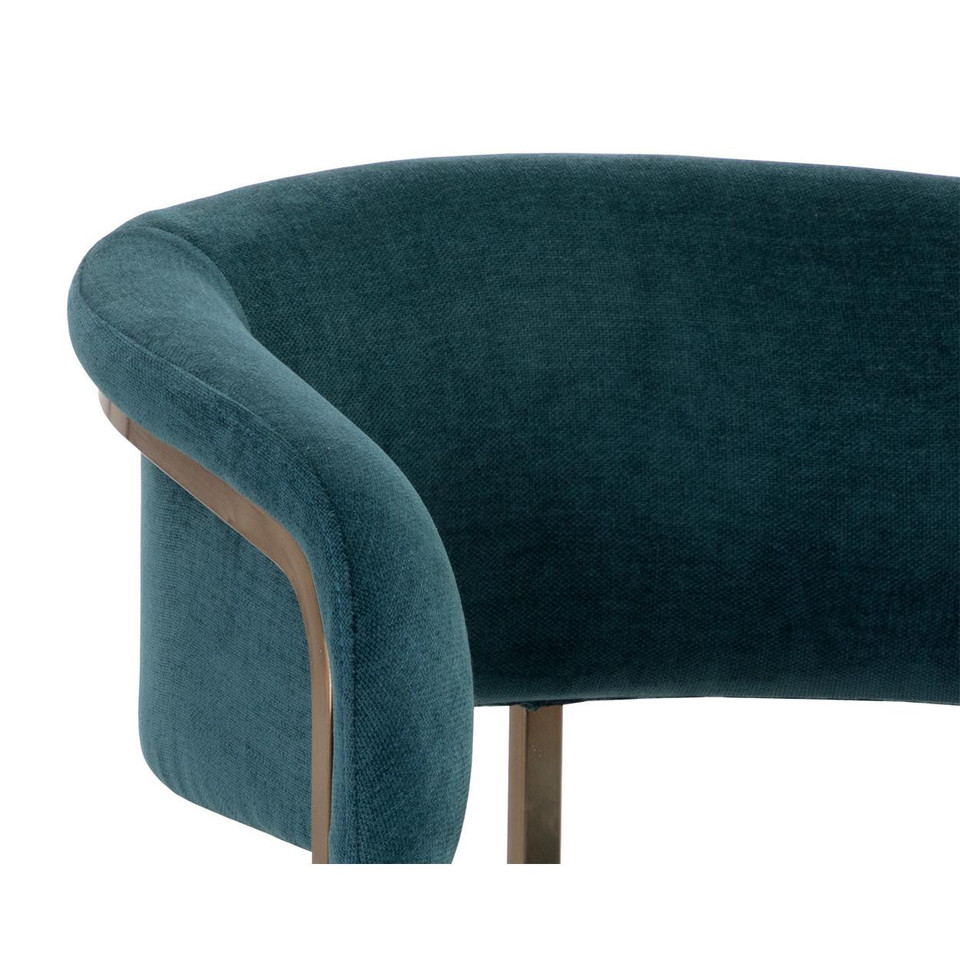 Marris Dining Gold - Danny Teal Armchair, view 2