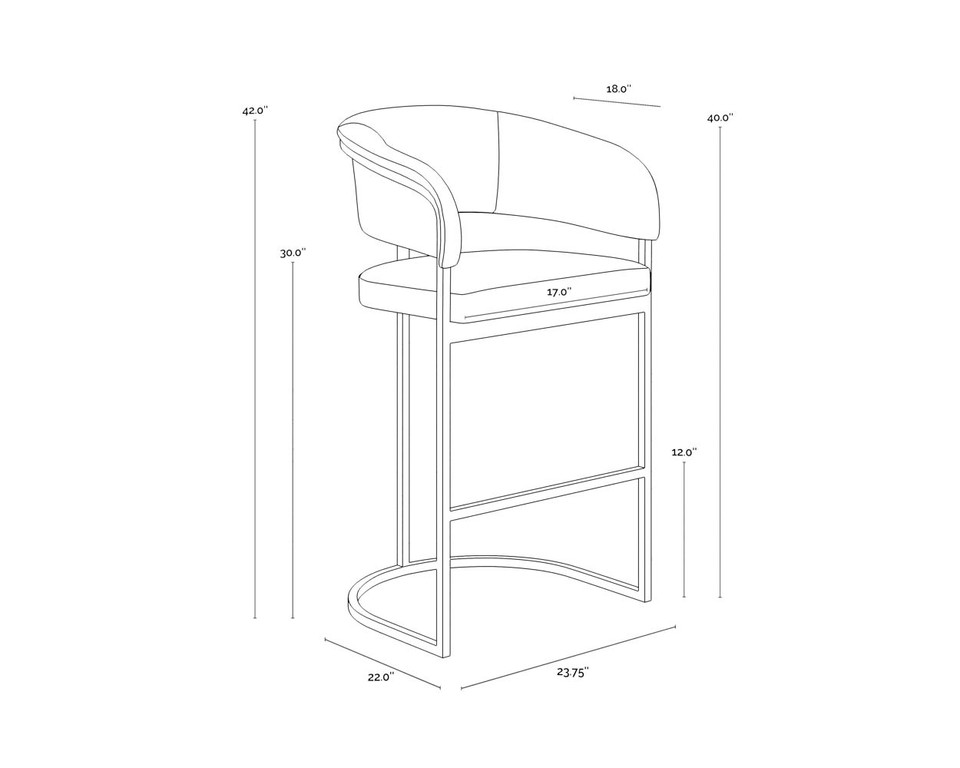 Marris Barstool Gunmetal - Milliken Cognac