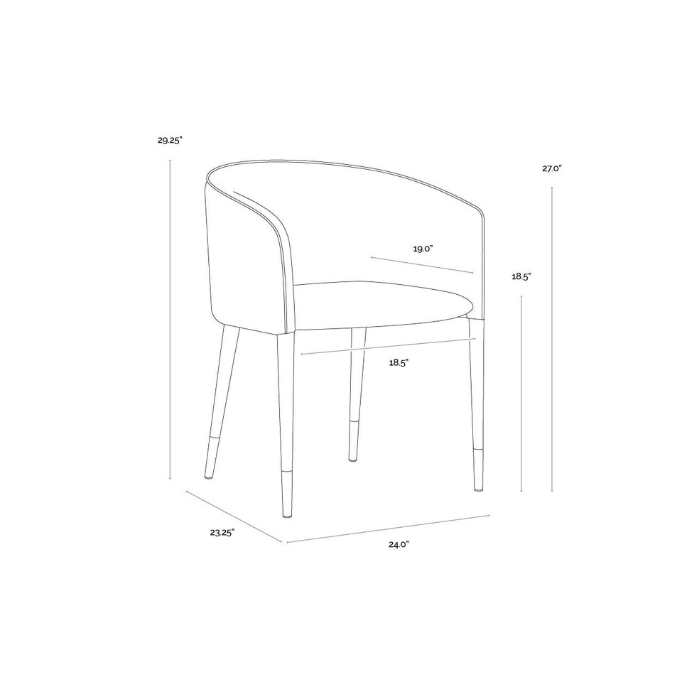 Asher Dining Abbington Black / Napa Black Armchair, view 4