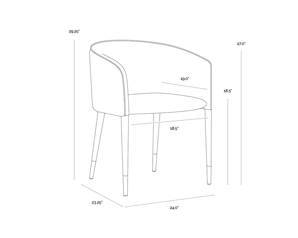 Asher Dining Abbington Black / Napa Black Armchair