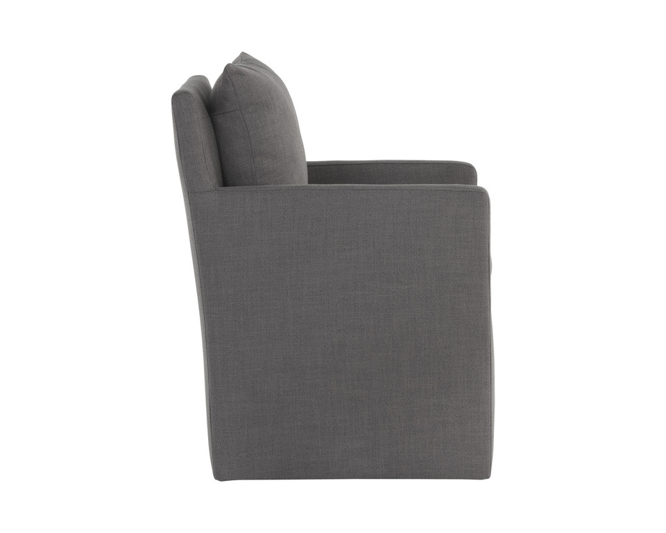 Glenrose Wheeled Dining Effie Smoke Armchair