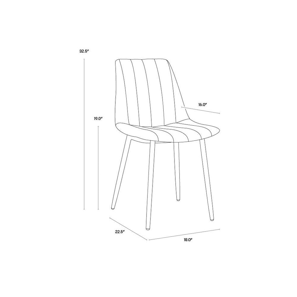 Drew Black - Light Grey Dining Chair, view 4