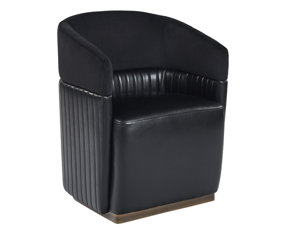 Genval Wheeled Abbington Black / Cantina Black Lounge Chair