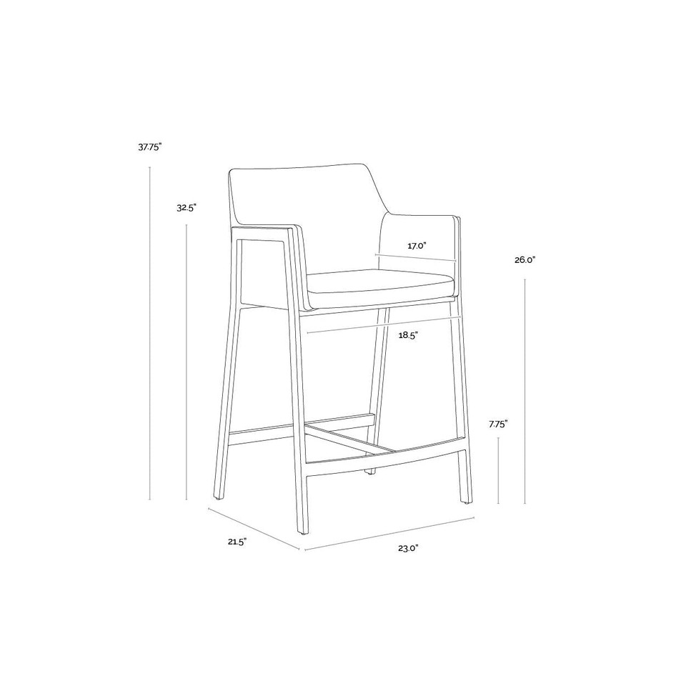 Bernadette Bravo Admiral Counter Stool, view 4
