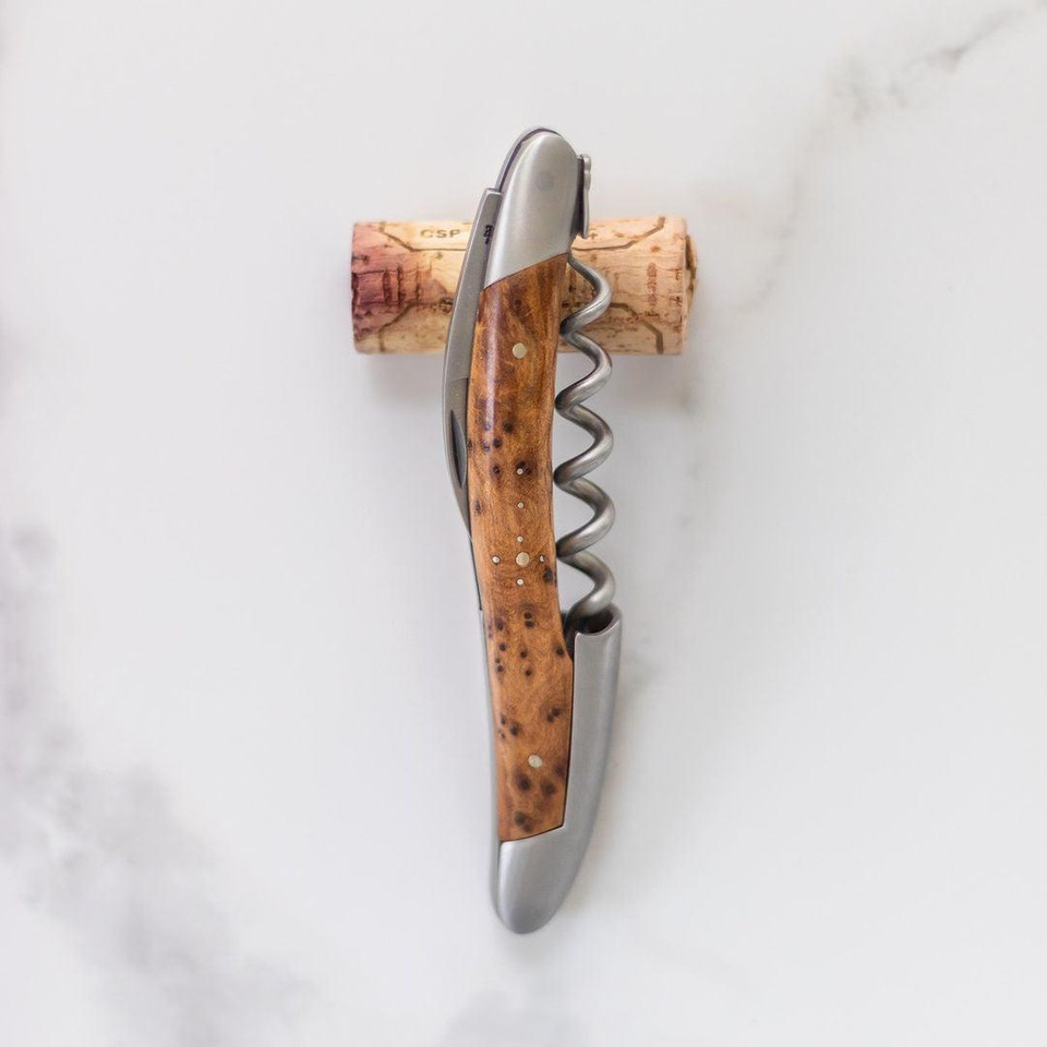 Forge de Laguiole Corkscrew Thuya Burl - Satin - Corkscrew Detail | Bone & Brass