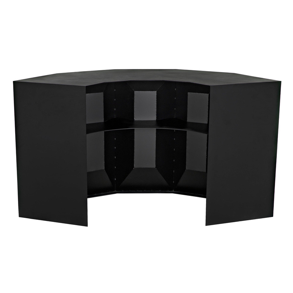 Petra Matte Black Industrial Bar, steel frame, modern design, 42"H x 78"W x 35"D.