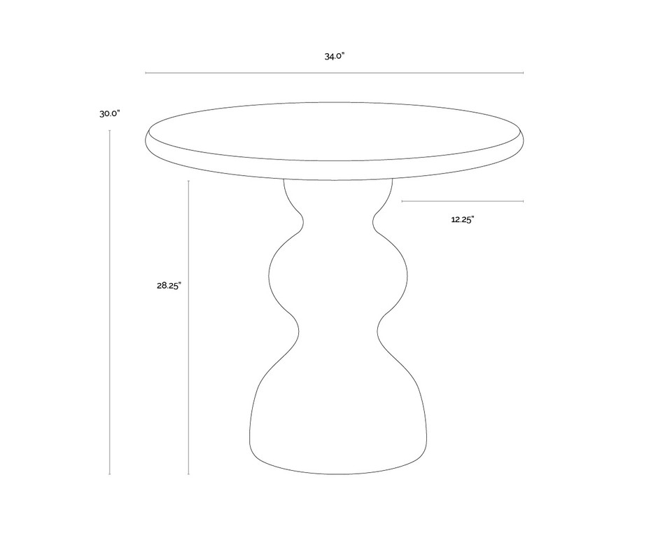 Raul Bistro Travertine Look - Dune - 34" Table