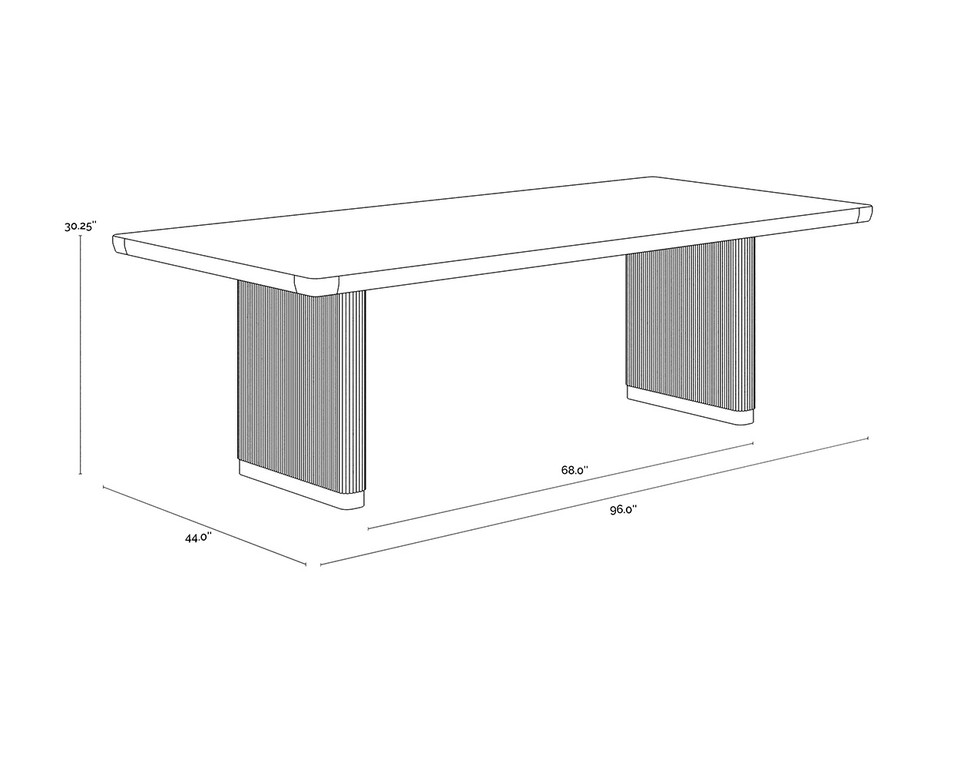 Kalla Rectangular - Charcoal - 96" Dining Table