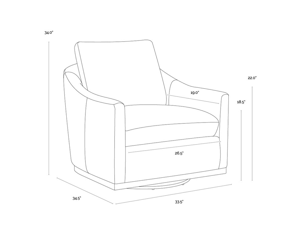 Corbin Swivel Effie Linen Lounge Chair