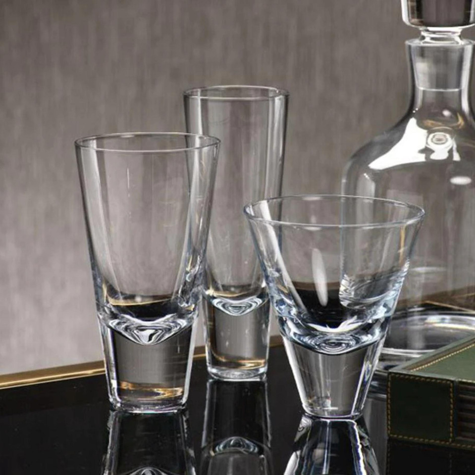 Anamaria Tall Tapered Drinking Glass, Set 4 - Glass Side View | Bone & Brass