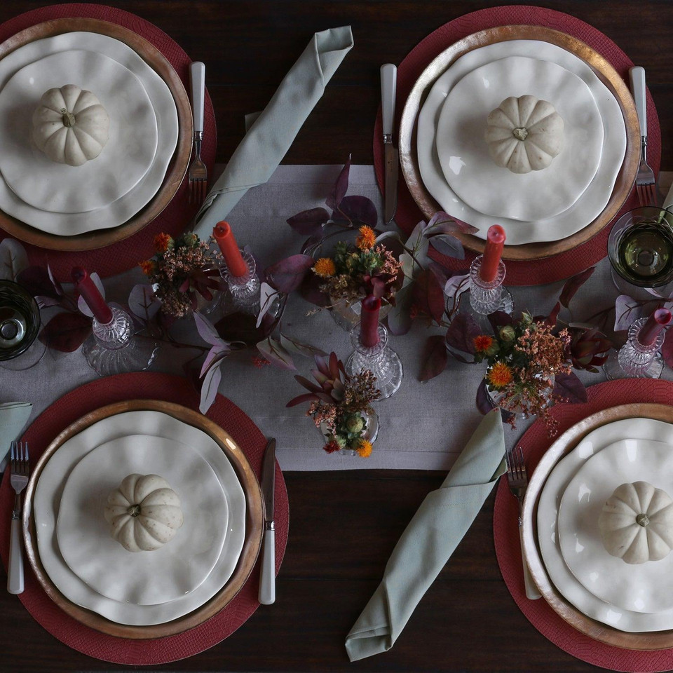Vida Havana 11" Dinner Plate Set 4 (White), view 9