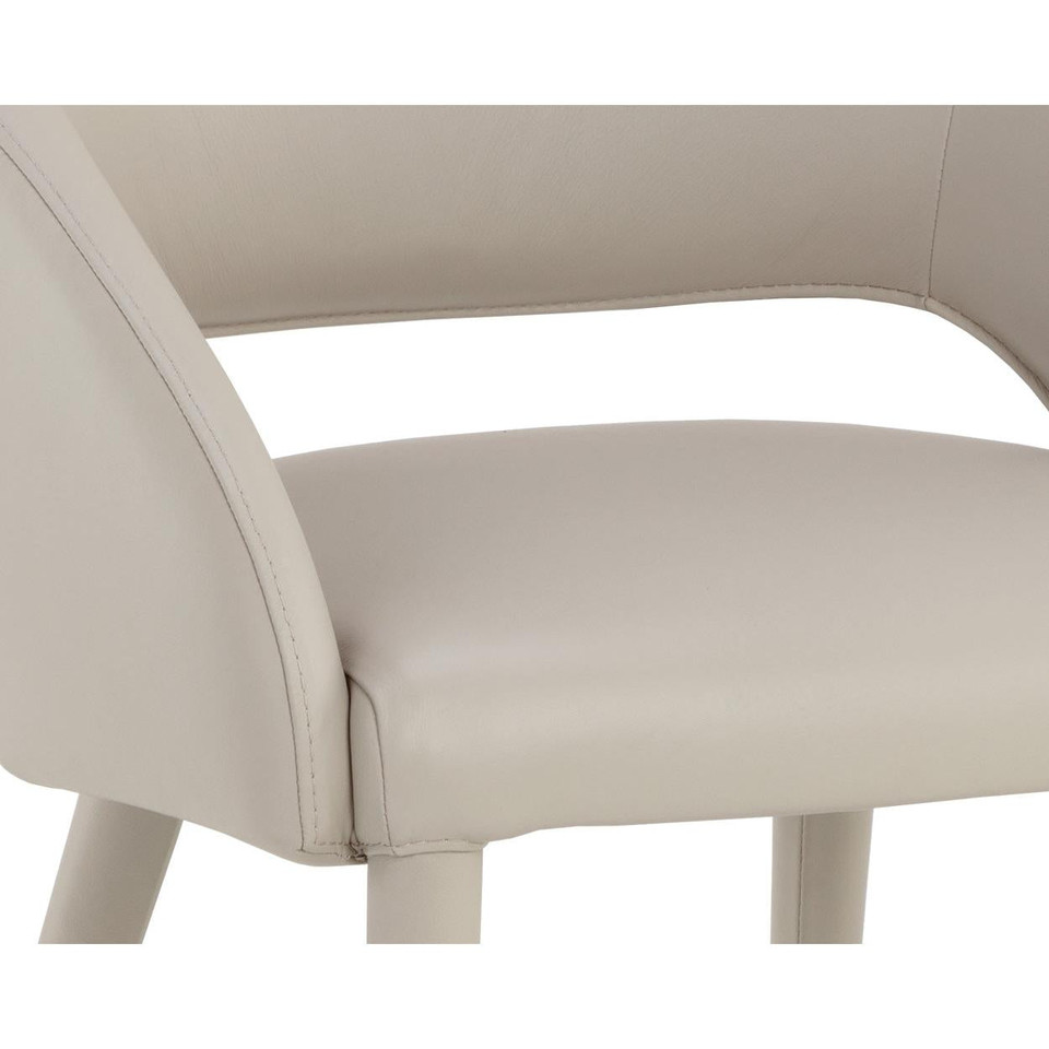 Galen Dining Linea Light Grey Leather Armchair