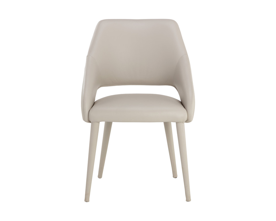 Galen Dining Linea Light Grey Leather Armchair