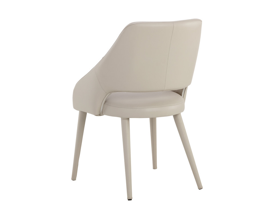 Galen Dining Linea Light Grey Leather Armchair