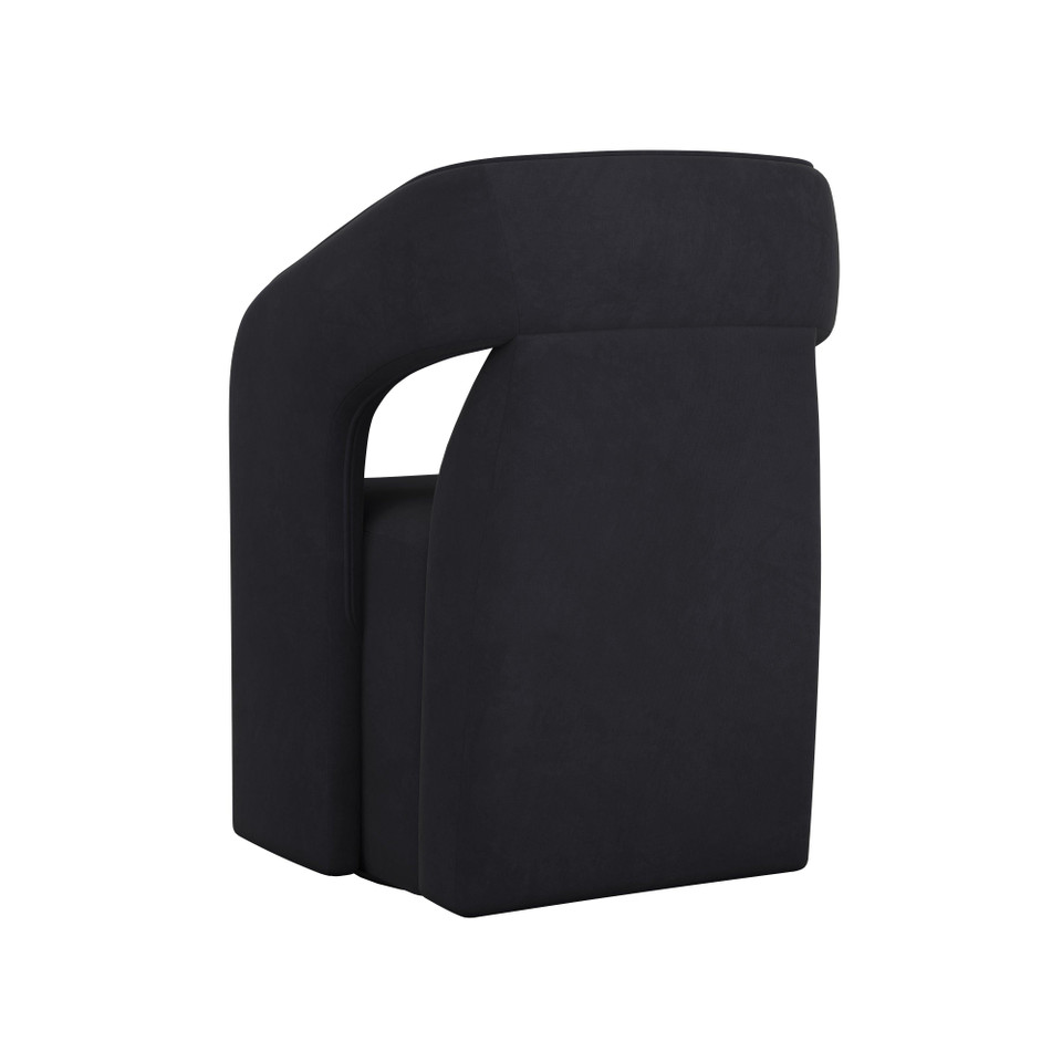 Kendrick Wheeled Dining Abbington Black Armchair, view 3